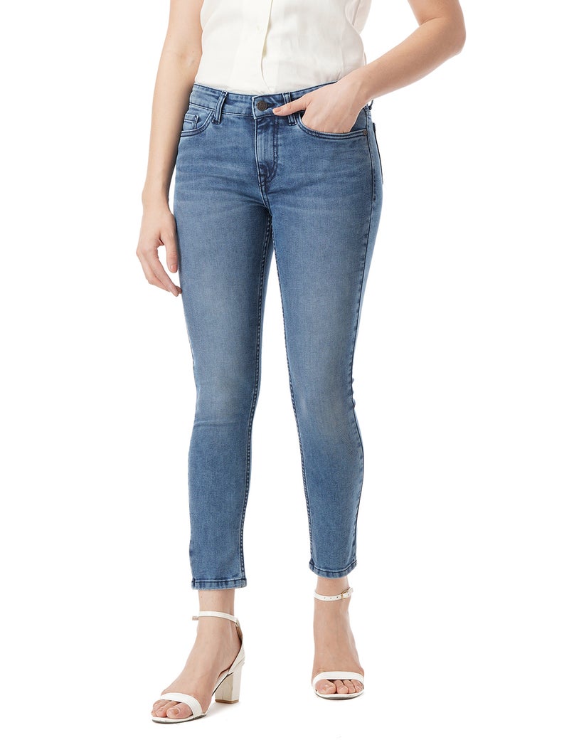 inkd Women's Airflex Skinny Fit Jeans - Mid-Rise | Cotton Blend | Lightweight | Stretchable Fabric | Classic 5 Pocket Styling | Jeans for Women - Image 1
